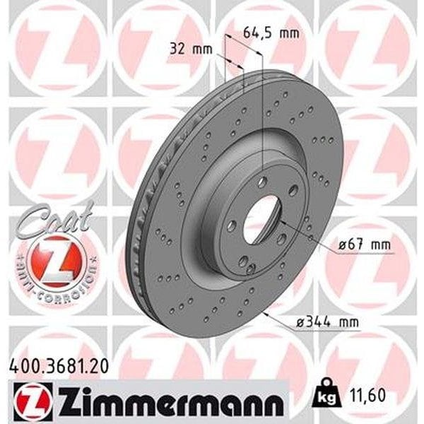 Zimmermann Brake Disc - Standard/Coated, 400.3681.20 400.3681.20 - main